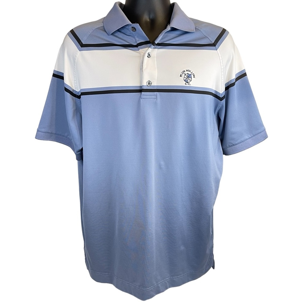 FJ Footjoy Mens Athletic Fit Polo Golf Shirt Plum Hollow CC Sz Large